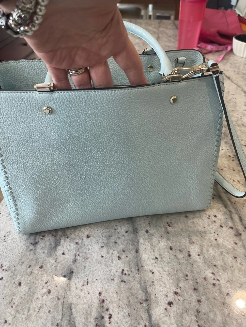 kate spade Powder Blue Pebbled Leather Satchel